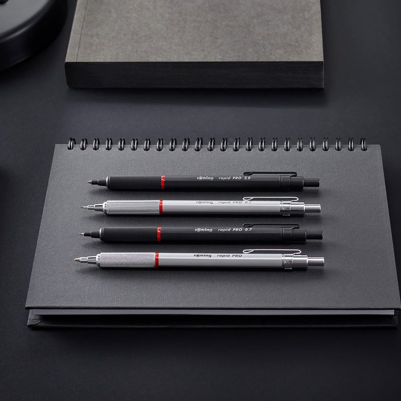 Rotring قلم رصاص ميكانيكي روتراينغ رابد برو، 0.7 مم، فضي - Image 5